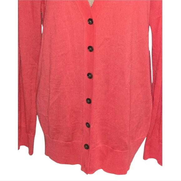 Loft Wool Blend Women's Coral Buttoned Cardigan Sweater Size XL - Picture 5 of 8